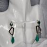 Thumbnail for Statement oorbellen met polaris en Swarovski - emerald green