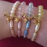 Thumbnail for Handgemaakte armband met vergulde bloembedel