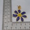 Thumbnail for Glas in lood look oorbellen - bloem goud