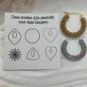 Thumbnail for RVS creolen voor epoxy hangers - rond met reliëf