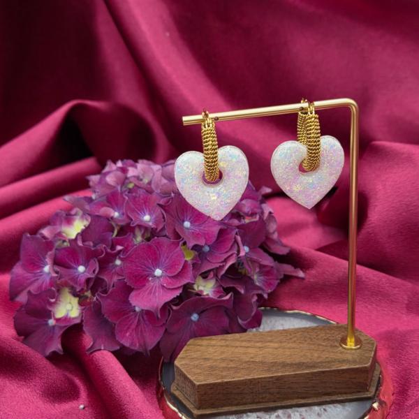 Epoxy hangers voor creolen - hart - meerdere varianten beschikbaar