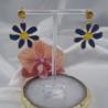 Thumbnail for Glas in lood look oorbellen - bloem goud