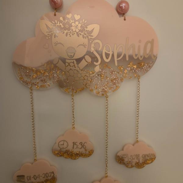 Lieve baby geboortewolk - kraam cadeau - geboorte - custom