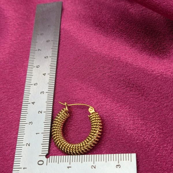 RVS creolen voor epoxy hangers - rond met reliëf