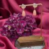 Thumbnail for 925 zilveren oorbellen met zalmroze kristalparel hanger
