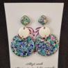 Thumbnail for Epoxy oorbellen ‘stijlvol’ – glitter mint/lila