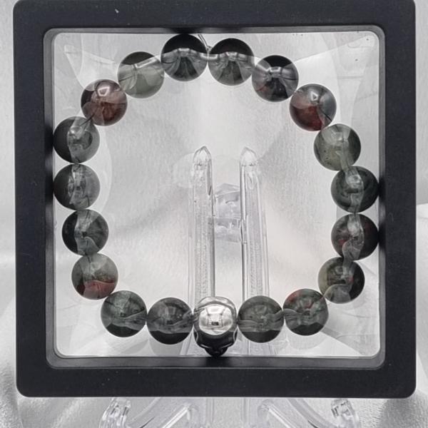 Handgemaakte herenarmband Afrikaans bloedsteen met doodskop
