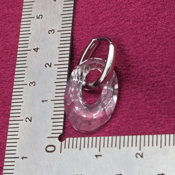 RVS creolen met kristallen hanger