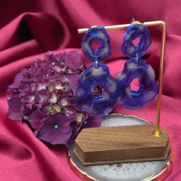 Epoxy oorbellen - blauw
