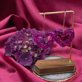 Epoxy oorbellen 'hart open'