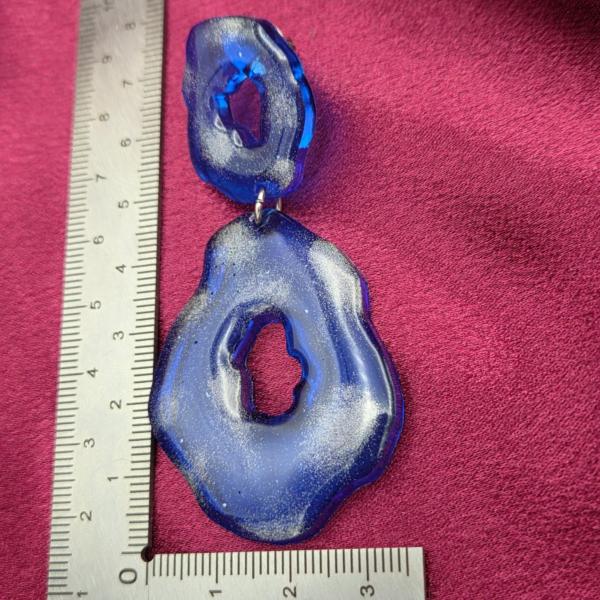 Epoxy oorbellen - blauw