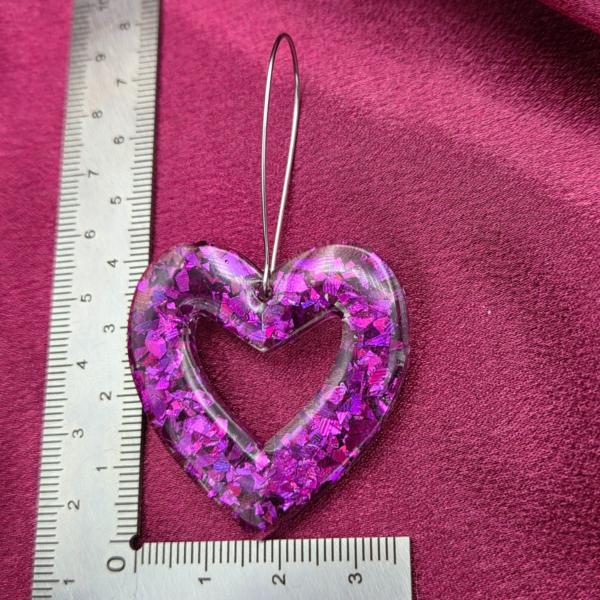 Epoxy oorbellen 'hart open'