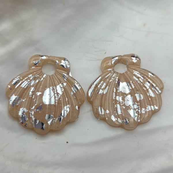 Epoxy hangers voor creolen - schelp klein - meerdere varianten beschikbaar