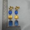 Thumbnail for Statement oorbellen met kristalglas - blauw