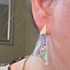 Thumbnail for Unieke RVS oorbellen ingelegd met parelmoerschelp in epoxy