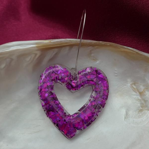 Epoxy oorbellen 'hart open'