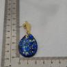 Thumbnail for Handgemaakte epoxy oorbellen - koningsblauwe glittermix