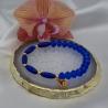 Thumbnail for Handgemaakte armband met vergulde bedel - koningsblauw