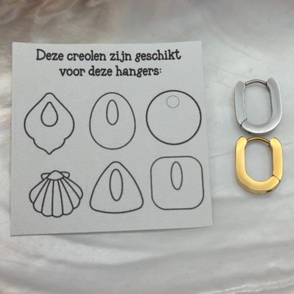 RVS creolen voor epoxy hangers - U klein