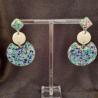 Thumbnail for Epoxy oorbellen ‘stijlvol’ – glitter mint/lila