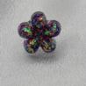 Thumbnail for Handgemaakte epoxy oorstekers 'bloem facet' - glittermix