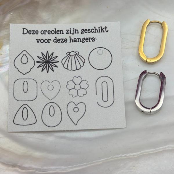 RVS creolen voor epoxy hangers - U groot